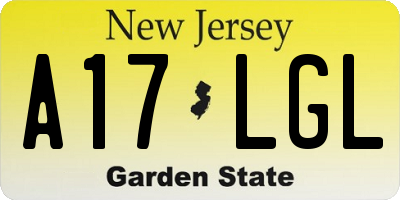 NJ license plate A17LGL