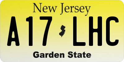 NJ license plate A17LHC