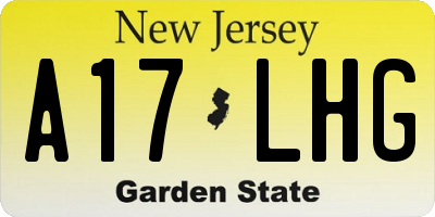 NJ license plate A17LHG