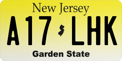 NJ license plate A17LHK