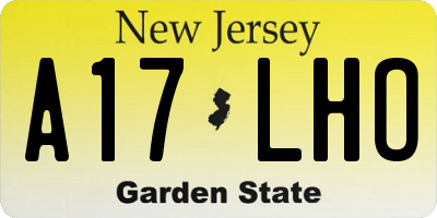 NJ license plate A17LHO