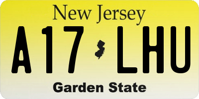 NJ license plate A17LHU