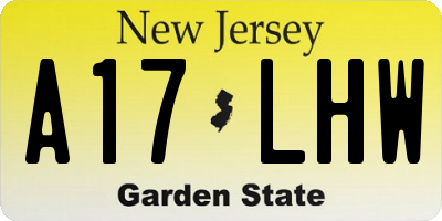 NJ license plate A17LHW