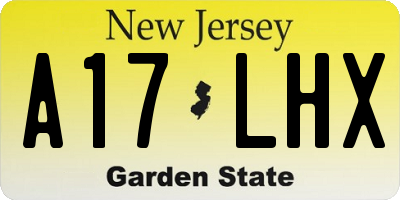 NJ license plate A17LHX