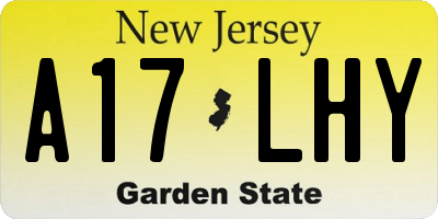 NJ license plate A17LHY