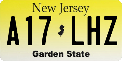 NJ license plate A17LHZ