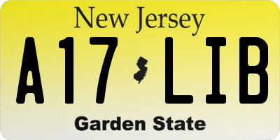 NJ license plate A17LIB
