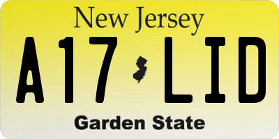 NJ license plate A17LID