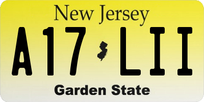 NJ license plate A17LII