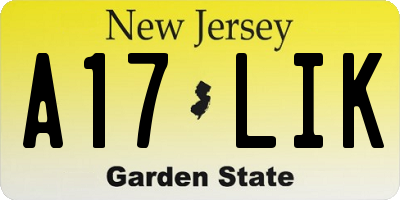 NJ license plate A17LIK