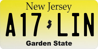 NJ license plate A17LIN