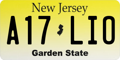 NJ license plate A17LIO
