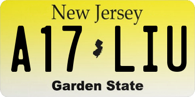 NJ license plate A17LIU