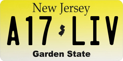 NJ license plate A17LIV