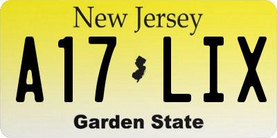 NJ license plate A17LIX