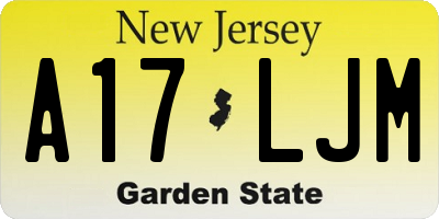 NJ license plate A17LJM