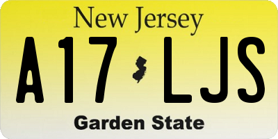 NJ license plate A17LJS