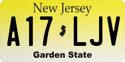 NJ license plate A17LJV