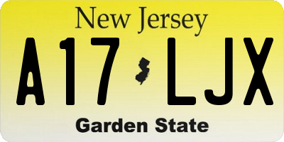 NJ license plate A17LJX