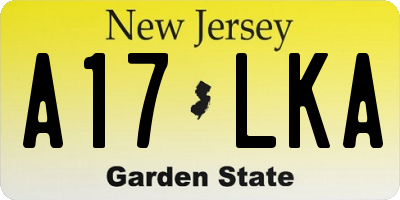 NJ license plate A17LKA