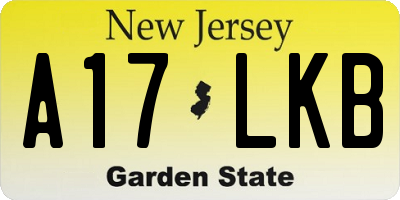 NJ license plate A17LKB