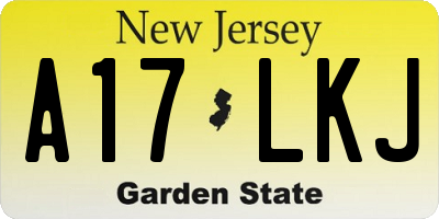 NJ license plate A17LKJ