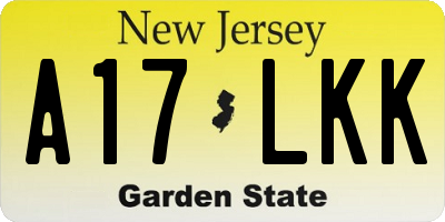 NJ license plate A17LKK