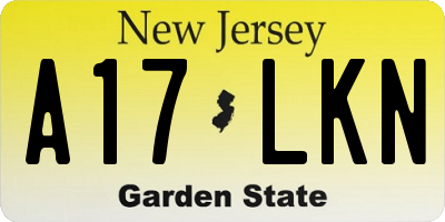 NJ license plate A17LKN
