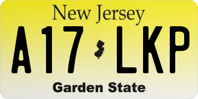 NJ license plate A17LKP