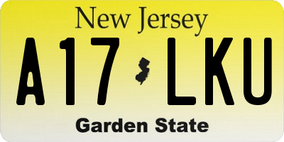 NJ license plate A17LKU