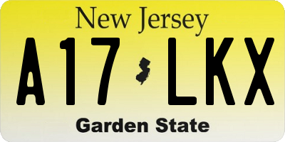 NJ license plate A17LKX