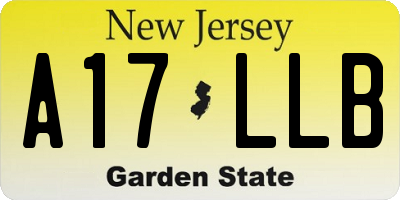 NJ license plate A17LLB