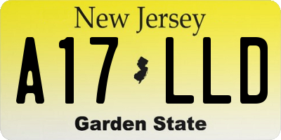 NJ license plate A17LLD