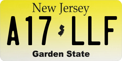 NJ license plate A17LLF