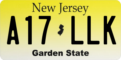 NJ license plate A17LLK