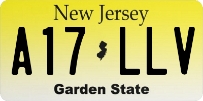 NJ license plate A17LLV