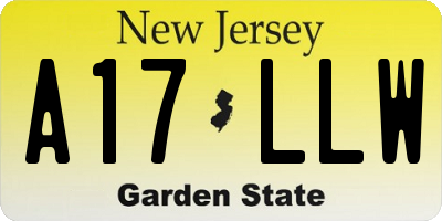NJ license plate A17LLW