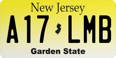 NJ license plate A17LMB