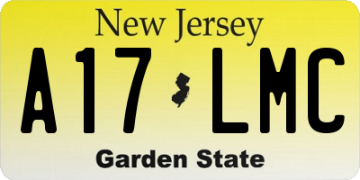 NJ license plate A17LMC