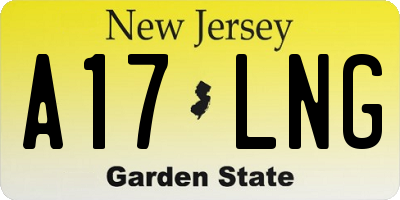 NJ license plate A17LNG