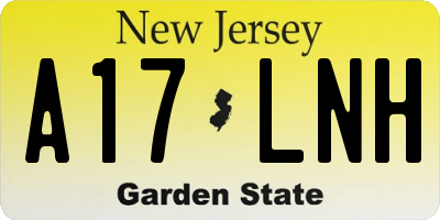 NJ license plate A17LNH