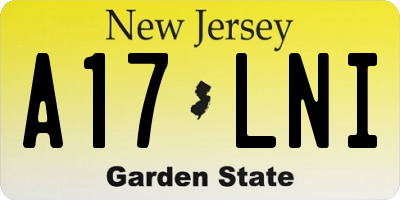 NJ license plate A17LNI