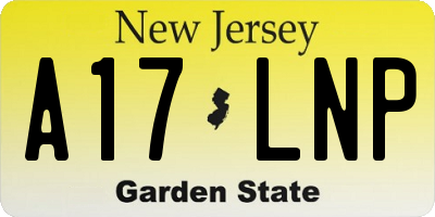 NJ license plate A17LNP