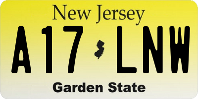 NJ license plate A17LNW