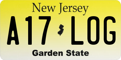 NJ license plate A17LOG