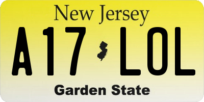 NJ license plate A17LOL
