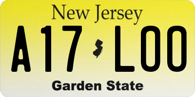 NJ license plate A17LOO