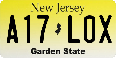 NJ license plate A17LOX