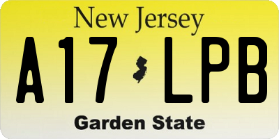 NJ license plate A17LPB