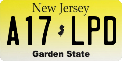 NJ license plate A17LPD